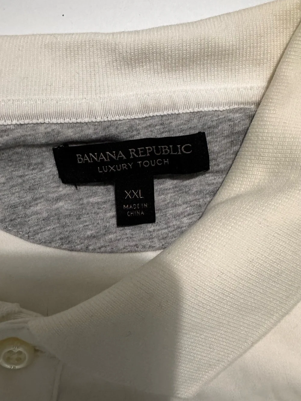 Banana Republic Luxury Touch White Men's Polo Short Sleeve